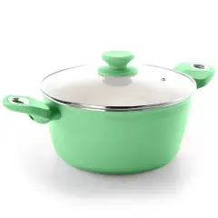 Gibson Home&reg; Plaza Caf&eacute; Mint Aluminum 4.5qt. Dutch Oven with Soft Touch Handles
