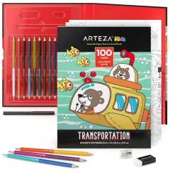 Arteza&reg; Kids Transportation Coloring Book Kit, 16 pcs