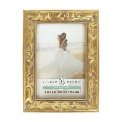 Expressions&trade; 4" x 6" Gold Ornate Wood Frame by Studio D&eacute;cor&reg;