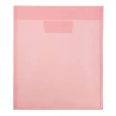 JAM PAPER Plastic Tuck Flap Letter Open End Envelopes, 12ct. Red