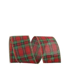 JAM Paper 2.5" x 10yd. Wired Mcshay Plaid Ribbon