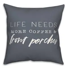 18" x 18" Coffee & Porches Throw Pillow Slate