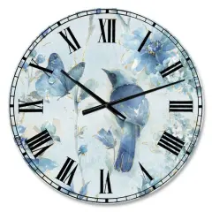 Designart 'Indigold Watercolor Flower Iii Traditional Wall Clock