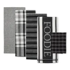 DII&reg; Foodie Dish Towel & Dishcloth Set Black