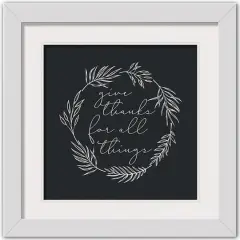 Give Thanks Fall Print in White Frame