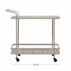 Hello Honey&reg; 35" Cream Metal 2-Tier Bar Cart
