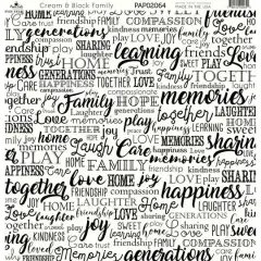 Paper Caf&eacute; Cream & Black Family 12" x 12" Cardstock, 15 Sheets