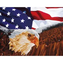 Diamond Dotz&reg; Advanced Bald Eagle & Flag Diamond Painting Kit
