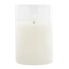 4" x 6" LED Glass Wax Flickering Candle by Ashland&reg; White
