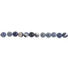 John Bead Earth's Jewels Natural Stone Round Beads, 6mm Sodalite