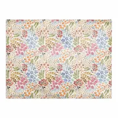 Wild Flower Floral Cotton Twill Placemat White