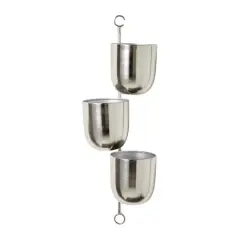 25" Silver Metal Contemporary Wall Planter