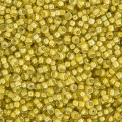Miyuki&reg; 11/0 Glass Seed Beads, 22g Crystal Light Olivine Lined Luster