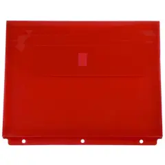 JAM Paper 9.5" x 11.5" Hook & Loop Closure 3-Hole Punch Plastic Envelopes, 12ct. Red