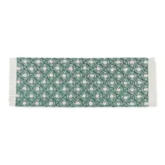 DII&reg; Diamond Printed Off-White Hand-Loomed Shag Rug Runner 2ft. x 6ft. Teal Diamond