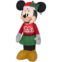 3.5ft. Airblown&reg; Christmas Minnie in Ugly Sweater