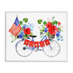Stupell Industries Floral Americana Bicycle Framed Giclee Art White