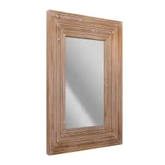 Natural Whitewash Wood Farmhouse Wall Accent Mirror - 30" x 40"