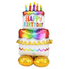 AirLoonz&reg; 53" Birthday Cake Foil Balloon