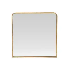 Hello Honey&reg; Brass Finish Square Metal Framed Wall Mirror