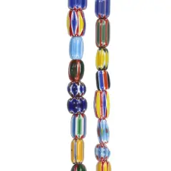 Multicolor Geo Print Lamp Work Glass Mixed Beads by Bead Landing&reg;
