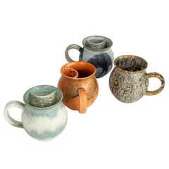 Hello Honey&reg; Artisanal Stoneware Mug with Integrated Teabag Holder Set