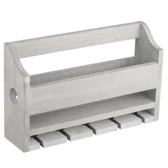 Rustic Gray Wall-Mounted Wood Wine Rack