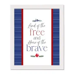 Land of the Free Home of the Brave White Framed Print Under Plexiglass