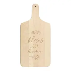 17" Bless Our Home Leaf Maple Paddle Cutting Board