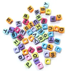 6.5mm Bright Alphabet Cube Beads by Creatology&trade;