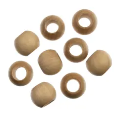 20mm Cream Round Wood Beads, 9ct. by Loops & Threads&reg;