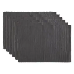DII&reg; Ribbed Cotton Placemats, 6ct. Mineral Gray