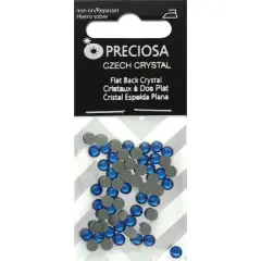 John Bead Preciosa VIVA12 Hot Fix Flatback Czech Crystals, SS16 Capri Blue