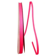 JAM Paper 1/4" Grosgrain Texture Ribbon Neon Pink