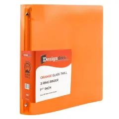 JAM Paper 1.5" Glass Twill Plastic 3-Ring Binder Orange