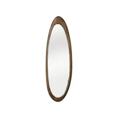 Hello Honey&reg; 40" Natural Brown Oval Mango Wood Framed Wall Mirror
