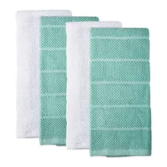 DII&reg; Aqua & White Basic Chef Terry Dishtowel Set