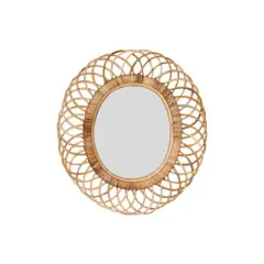 Hello Honey&reg; Oval Woven Bamboo Wall Mirror