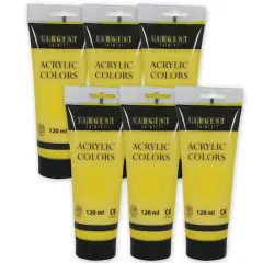 Sargent Art&reg; Acrylic Paint, 120 mL, 6ct. Primary Yellow