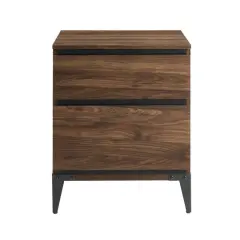Walker Edison 20" Dark Walnut 2-Drawer Urban Side Table