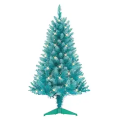 4ft. Pre-Lit Fashion Teal Artificial Christmas Tree, Clear Lights