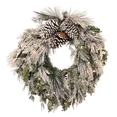 Haute Decor 24" Pre-Lit Snowfall Creek Wreath