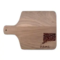 17" Floral Home State Walnut Paddle Cutting Board Connecticut