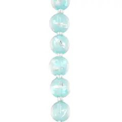 Aqua Lampwork Glass Stripe Beads by Bead Landing&trade;