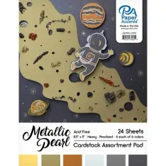 PA Paper&trade; Accents 8.5" x 11" Metallic Pearl Cardstock Paper Pad, 24 Sheets
