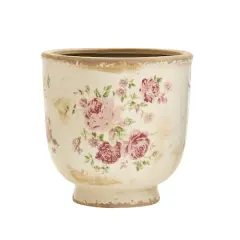 7.5" Tuscan Ceramic Floral Print Planter