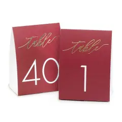 Hortense B. Hewitt Co. Burgundy Table Number Tents
