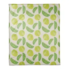 Lime Citrus Pattern 50" x 60" Coral Fleece Blanket