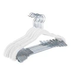 Laura Ashley Velvet Hangers with Clips, 12ct. White