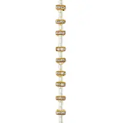 Gold Rhinestone Square Rondelle Beads, 8mm by Bead Landing&trade;